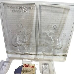 Wilton Candy Molds Lot 5 Easter Christmas Classic 3D Bunny Clear Plastic Set